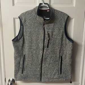 Orvis grey fleece knit hiking fishing unisex outdoor fall vest men’s size XL